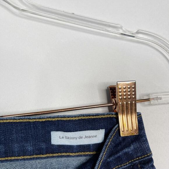 Frame Womens 24 Le Skinny de Jeanne Jeans Distressed Ripped Fray Hem Wriley Wash - Picture 9 of 13